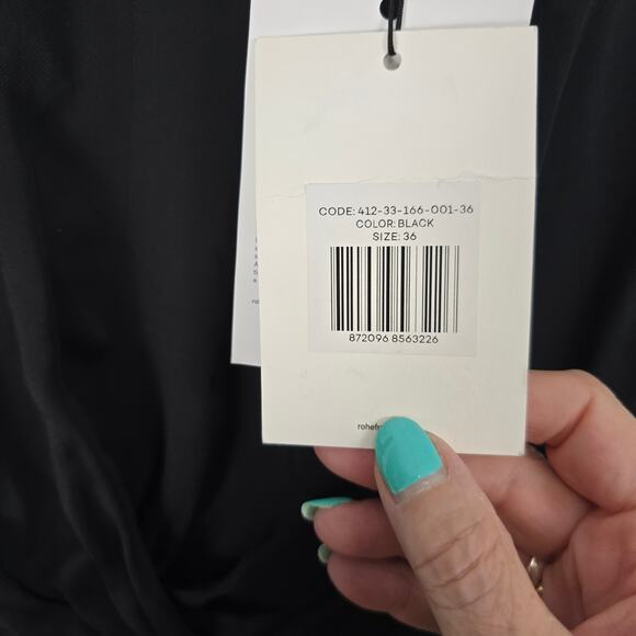 Róhe Black Sleeveless Maxi Dress Knot Front Draped Waist Size 36 NWT - Picture 9 of 11